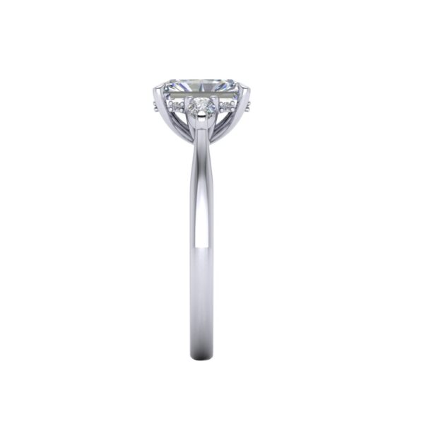 bree - engagement ring with platinum metal and radiant shape diamond
