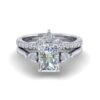 bree - engagement ring with platinum metal and radiant shape diamond