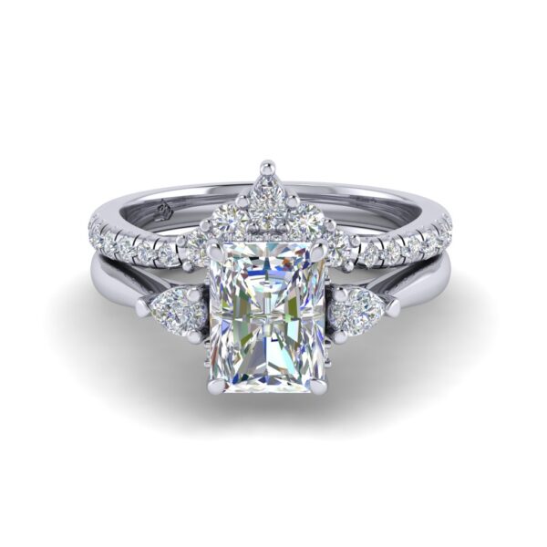 bree - engagement ring with platinum metal and radiant shape diamond