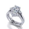 bree - engagement ring with platinum metal and radiant shape diamond