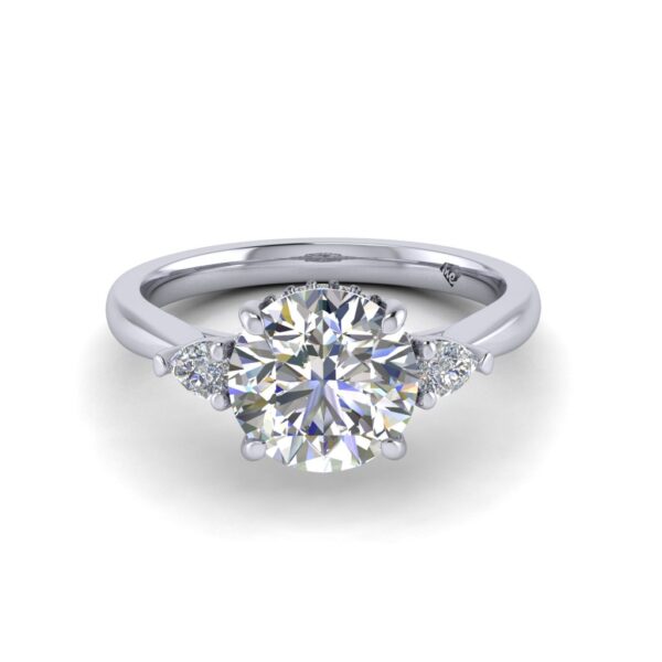 imogen - engagement ring with platinum metal and round shape diamond