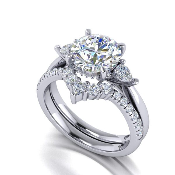 imogen - engagement ring with platinum metal and round shape diamond