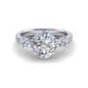 cleo - engagement ring with 18k white gold metal and oval shape diamond