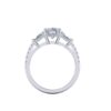 cleo - engagement ring with 18k white gold metal and oval shape diamond