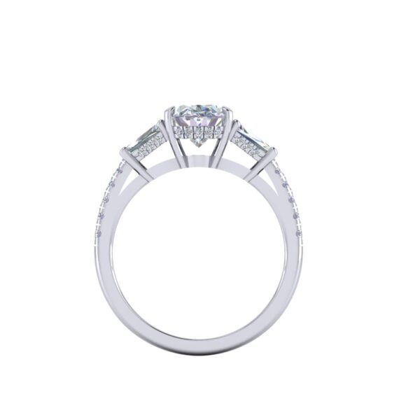 cleo - engagement ring with 18k white gold metal and oval shape diamond