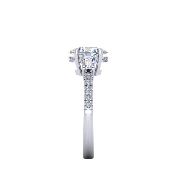 cleo - engagement ring with 18k white gold metal and oval shape diamond