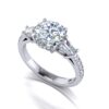 mae - engagement ring with platinum metal and round shape diamond