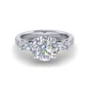 mae - engagement ring with platinum metal and round shape diamond