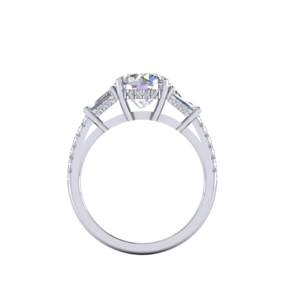mae - engagement ring with platinum metal and round shape diamond