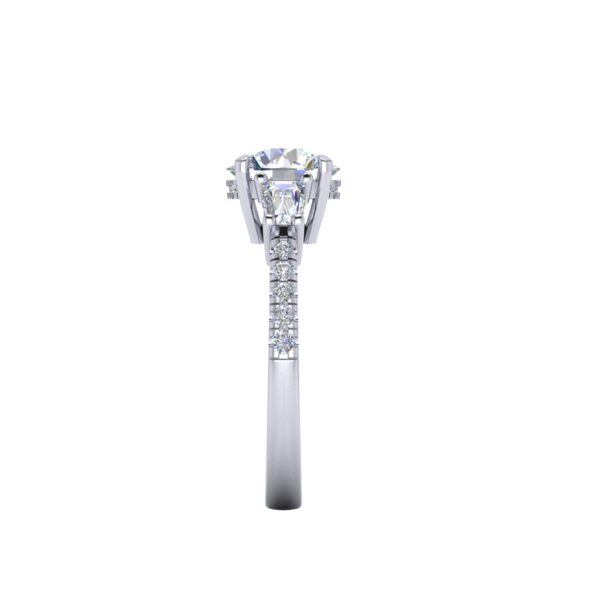 mae - engagement ring with platinum metal and round shape diamond