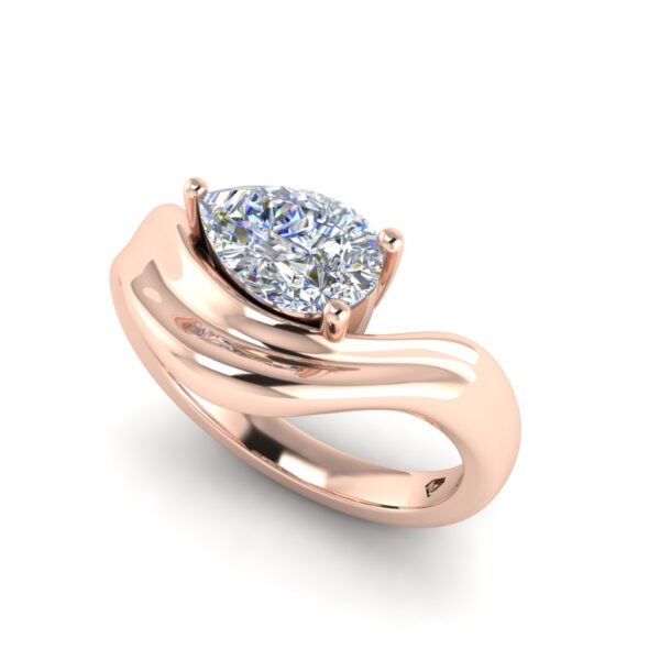 eira - engagement ring with 18k rose gold metal and pear shape diamond eira - engagement ring with 18k rose gold metal and pear shape diamond
