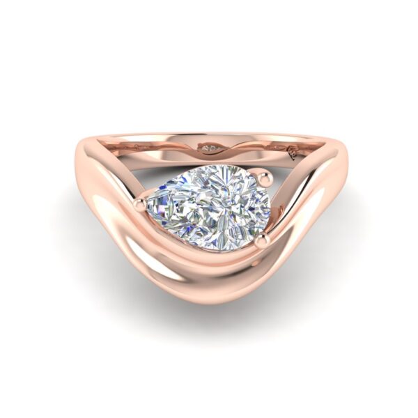 eira - engagement ring with 18k rose gold metal and pear shape diamond eira - engagement ring with 18k rose gold metal and pear shape diamond
