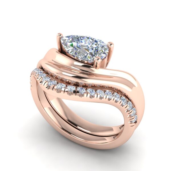 eira - engagement ring with 18k rose gold metal and pear shape diamond eira - engagement ring with 18k rose gold metal and pear shape diamond