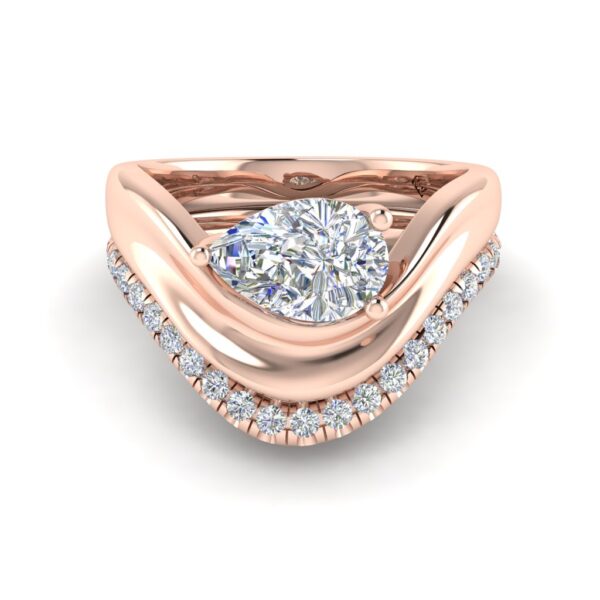 eira - engagement ring with 18k rose gold metal and pear shape diamond eira - engagement ring with 18k rose gold metal and pear shape diamond