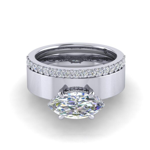 thea - engagement ring with 18k white gold metal and marquise shape diamond thea - engagement ring with 18k white gold metal and marquise shape diamond