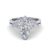 nara - side stone engagement ring with platinum metal and pear shape diamond