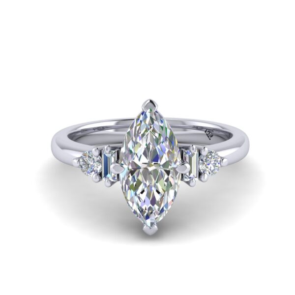 emorie - engagement ring with platinum metal and marquise shape diamond emorie - engagement ring with platinum metal and marquise shape diamond