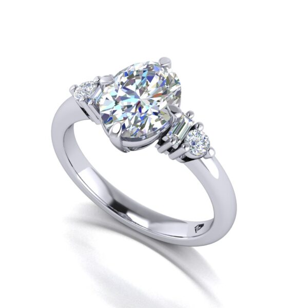piera - engagement ring with platinum metal and oval shape diamond piera - engagement ring with platinum metal and oval shape diamond