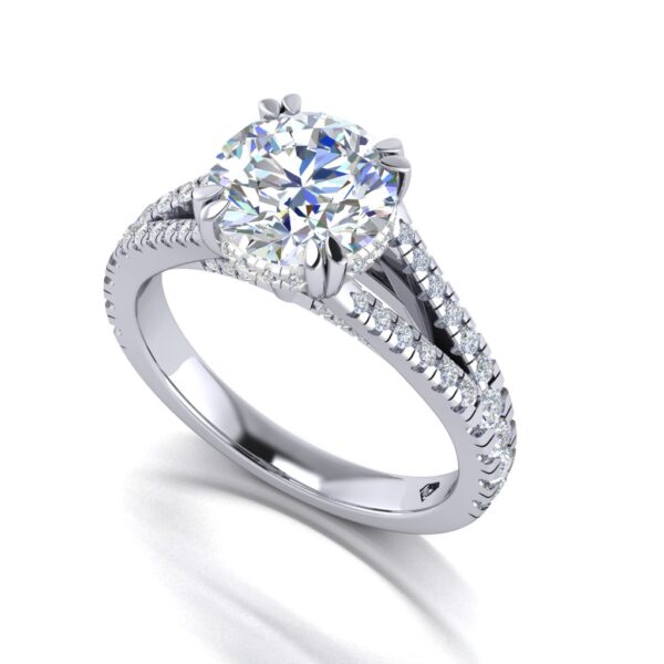 monica - engagement ring with platinum metal and round shape diamond monica - engagement ring with platinum metal and round shape diamond