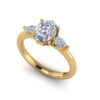 tasha - engagement ring with 14k yellow gold metal and oval shape diamond