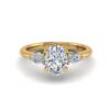 tasha - engagement ring with 14k yellow gold metal and oval shape diamond