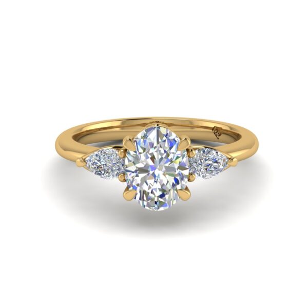 tasha - engagement ring with 14k yellow gold metal and oval shape diamond