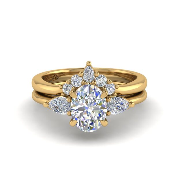 tasha - engagement ring with 14k yellow gold metal and oval shape diamond