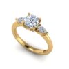 peta - engagement ring with 14k yellow gold metal and round shape diamond
