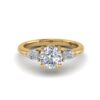 peta - engagement ring with 14k yellow gold metal and round shape diamond