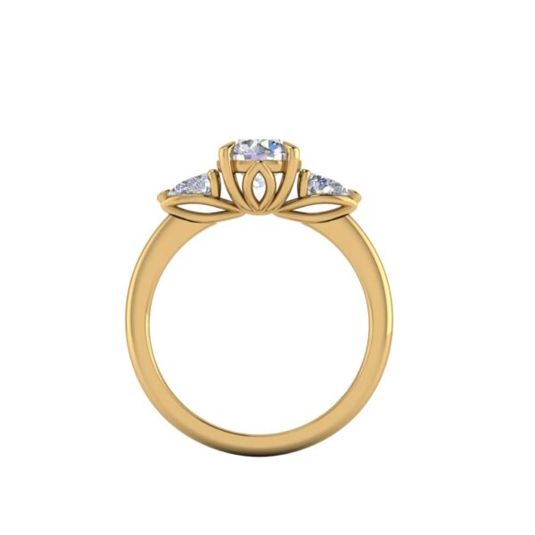 peta - engagement ring with 14k yellow gold metal and round shape diamond