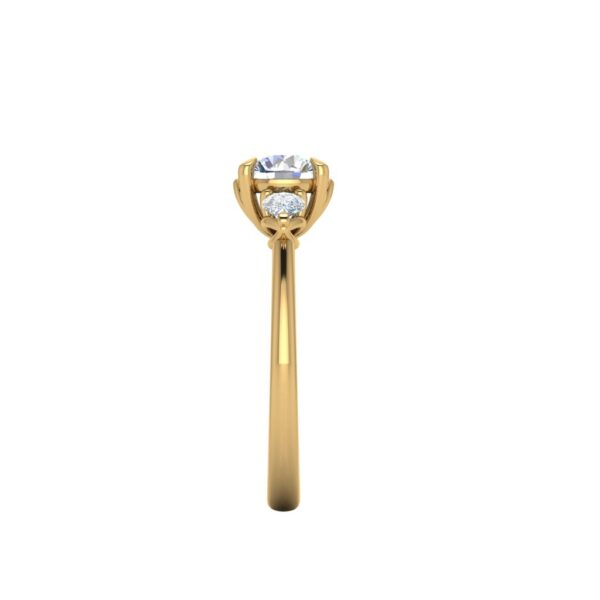 peta - engagement ring with 14k yellow gold metal and round shape diamond