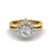 peta - engagement ring with 14k yellow gold metal and round shape diamond