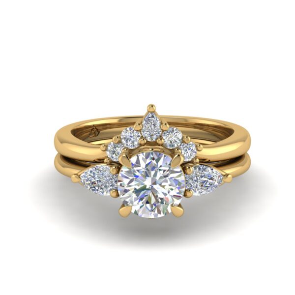 peta - engagement ring with 14k yellow gold metal and round shape diamond