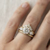 peta - engagement ring with 14k yellow gold metal and round shape diamond