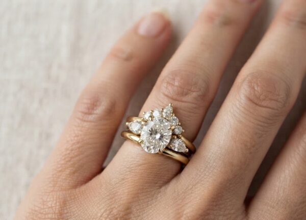 tasha - engagement ring with 14k yellow gold metal and oval shape diamond