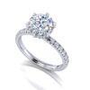 misha - engagement ring with platinum metal and round shape diamond