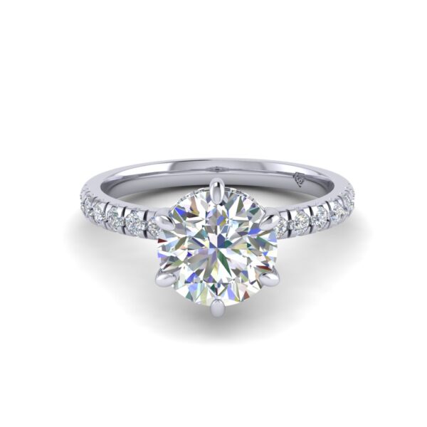 misha - engagement ring with platinum metal and round shape diamond