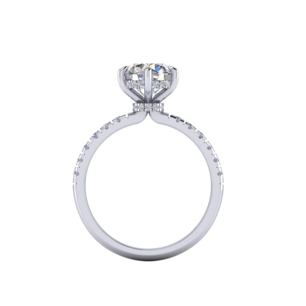 misha - engagement ring with platinum metal and round shape diamond