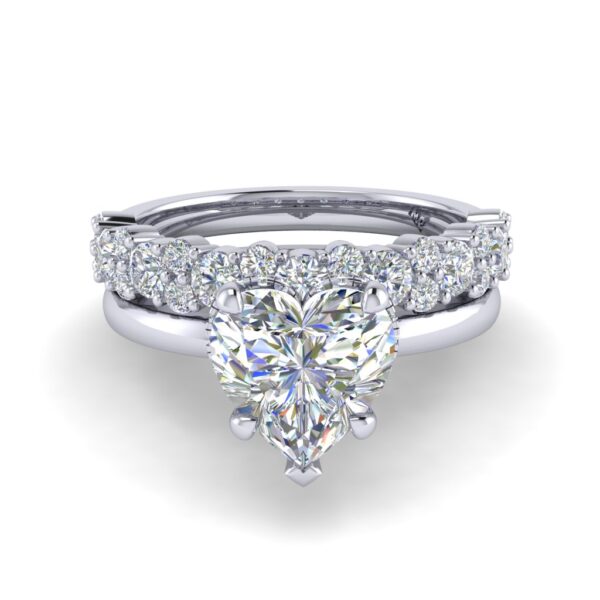 avery - engagement ring with platinum metal and heart shape diamond