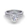 misha - engagement ring with platinum metal and round shape diamond