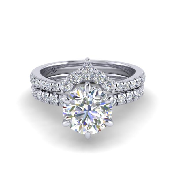 misha - engagement ring with platinum metal and round shape diamond