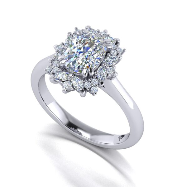 claire - engagement ring with platinum metal and cushion shape diamond claire - engagement ring with platinum metal and cushion shape diamond