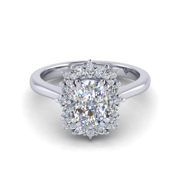 claire - engagement ring with platinum metal and cushion shape diamond claire - engagement ring with platinum metal and cushion shape diamond