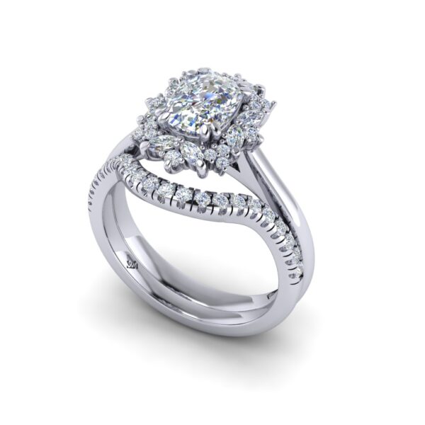 claire - engagement ring with platinum metal and cushion shape diamond claire - engagement ring with platinum metal and cushion shape diamond