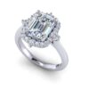 elise - engagement ring with platinum metal and emerald shape diamond