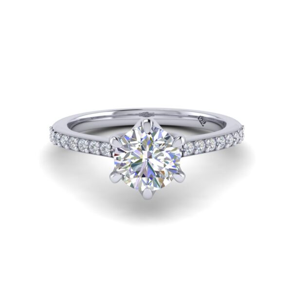 lisa - engagement ring with platinum metal and round shape diamond