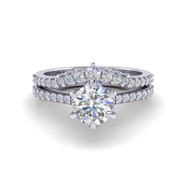 lisa - engagement ring with platinum metal and round shape diamond