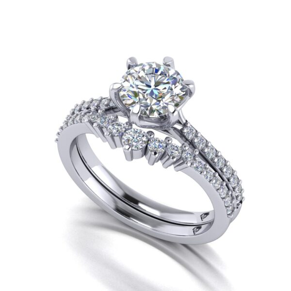 lisa - engagement ring with platinum metal and round shape diamond