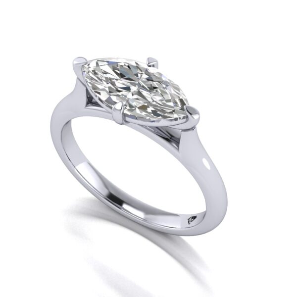 kyra - engagement ring with platinum metal and marquise shape diamond