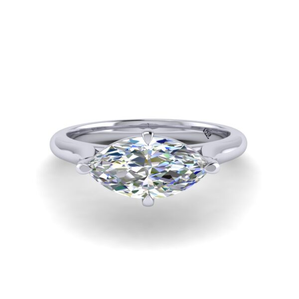 kyra - engagement ring with platinum metal and marquise shape diamond